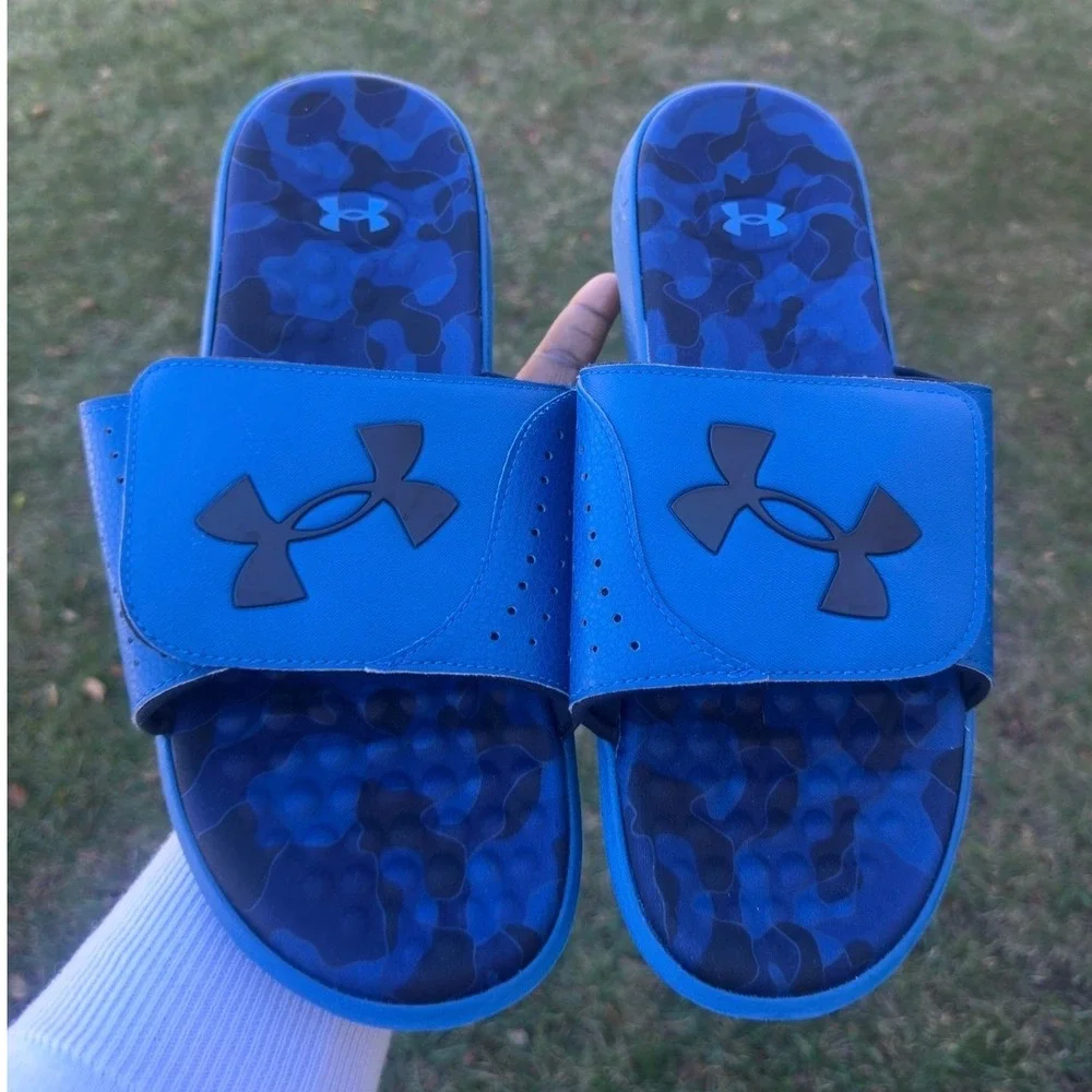 Under Armour Men's Ignite Pro Graphic Slide Sandals‎ Size 12 Blue
